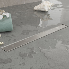 Plumberia Selection Трап душевой PS LINEAR 6x50 2устор. накладка из нерж.стали, комбинир.затвор с горизонт. Выпуском Ду 50мм,40л/мин, браш.нерж.сталь