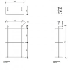 Decor Walther DW 016 Полочка 40x16x65см, 3 стеклянных яруса, цвет: хром