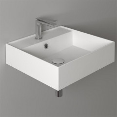 SIMAS AGILE Раковина подвесная 51х46 см, с переливом, с 1 отв под смеситель,цвет белый матовый