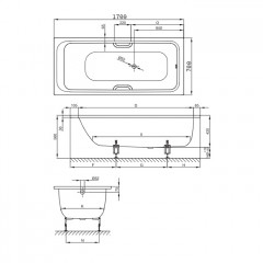 BETTE Select Ванна с шумоизоляцией 170х70х42, цвет белый