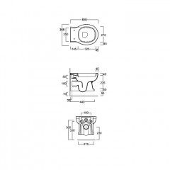SIMAS Londra Унитаз подвесной 51,5х36,5хh33см, цвет белый (комплектуйте только специальными сидениями для подвесного)