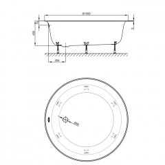BETTE Pond Ванна с шумоизоляцией встраиваемая 150х150х45, цвет белый (без слива-перелива и комплекта ножек B50-0016!)