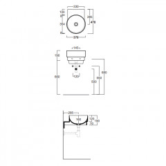 SIMAS PO-MO Раковина подвесная 37x47x19H см., , без отв. для смесителя, без перелива, цвет NARCISO (на столешницу не заказывать!)
