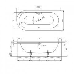 BETTE Starlet I Ванна с шумоизоляцией 165 x 75 x 42 cm, с самоочищающимся покрытием Glaze Plus, белая