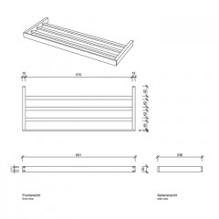 Decor Walther Contract Полотенцедержатель 60см., подвесной, цвет: хром