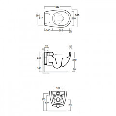 SIMAS Vignoni унитаз подвесной безободковый "Rimless" 56*36,5см, без крепежа F85, цвет: cemento matt
