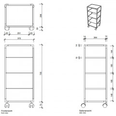 Decor Walther RW 2 Стеллаж передвижной 38x30x80см, стекло прозрачное, цвет: хром
