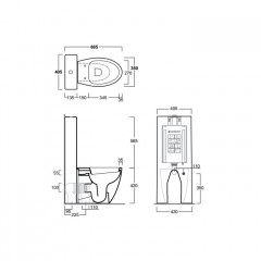Simas Lft Spazio унитаз приставной безободковый 53х34см, слив универсальный, цвет белый