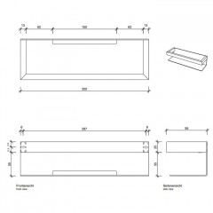 DECOR WALTHER CONTRACT Полка для душа 300х95х80 мм., цвет черный матовый