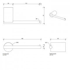 Decor Walther Stone TPH Держатель туалетной бумаги, цвет: белый / сталь матовая