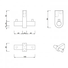Decor Walther Century HAK2 Крючок двойной, цвет: золото матовое