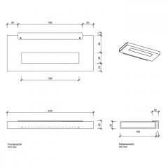 Decor Walther Slim 1-24 N LED Светильник на зеркало 24x10x2см, светодиодный, 1x LED 8W, цвет: никель сатинированный