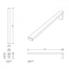 Decor Walther Contract Полотенцедержатель 33см., подвесной, цвет: черный матовый