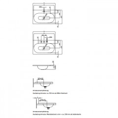 BETTE COMODO Раковина встраиваемая на столешницу 600×495×120 мм, без отв под смес.и перел. с крепл. в компл.цвет белый (СПЕЦЦЕНА со склада)