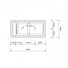 Decor Walther Omega 2 Основание настенного светильника 5x4.5x9(30-60)см, 1x S14D 30-60cm 1 Socket, цвет: золото