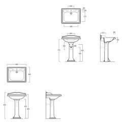 SIMAS Arcade 68, раковина со спинкой 68*54, с 1 отв. под смеситель, цвет: белый