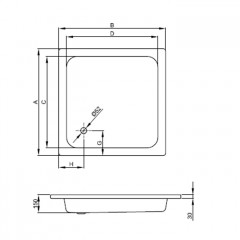 BETTE Комплект удлинителей 125 мм к металлической раме для поддонов высотой h15см