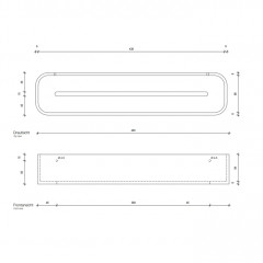 Decor Walther Stone DCT45 Душевая полочка 45x10см, подвесная, цвет: белый / сталь матовая