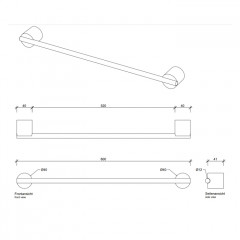Decor Walther Stone HTE60 Полотенцедержатель 60см, цвет: белый / хром