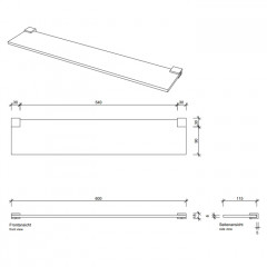 Decor Walther Corner GLA60 Полочка стеклянная 60x12см, цвет: черный матовый