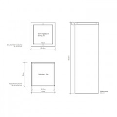 Decor Walther DW 1013 Корзина для бумаги 20x20x60см, с крышкой, цвет: сталь полированная