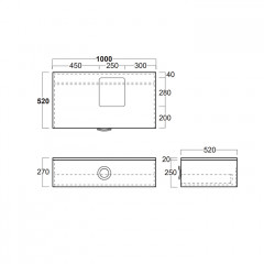 Simas Henges База под раковину подвесная 100x52xh27 см, с 1 ящиком, цвет белый матовый