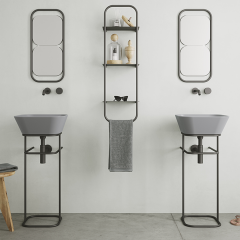 SIMAS WAVE Структура металлическая наполная 30х40х75 см, для раковины WA03,цвет черный матовый