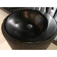 Bette Lux Oval Couture Раковина встраиваемая диаметр 550 , без отв под смеситель, цвет черный матовый 400