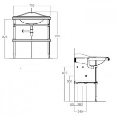 SIMAS Arcade Керамическая полка угловая 54х54см, под раковину AR884bi, цвет белый