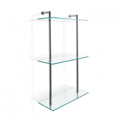 Decor Walther DW 016 Полочка 40x16x65см, 3 стеклянных яруса, цвет: хром
