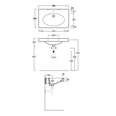 Simas Lft Spazio раковина консоль подвесная с 1 отв. (пробитым вручную) под смеситель 80х49,5см, цвет белый