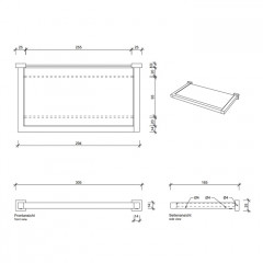 Decor Walther Corner GLA30 Полочка стеклянная 30x16.5см, цвет: черный матовый