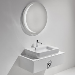 Simas Henges База под раковину подвесная 100x52xh27 см, с 1 ящиком, цвет черный матовый