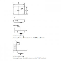 BETTE One Раковина встраиваемая под столешницу 434×416×130 мм, без отв под смес.с перел. с крепл. в компл.цвет белый