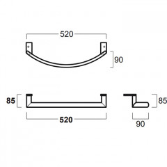 Simas Lft Spazio Фронтальный хромированный полотенцедержатель 41.5x8,5см для LFT 24