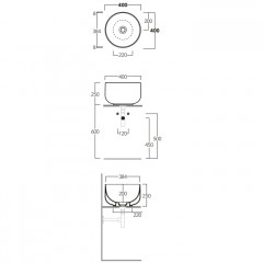 Simas Balloon Раковина-чаша круглая на столешницу 40xh25 см, без отв под смеситель, без перелива, цвет белый