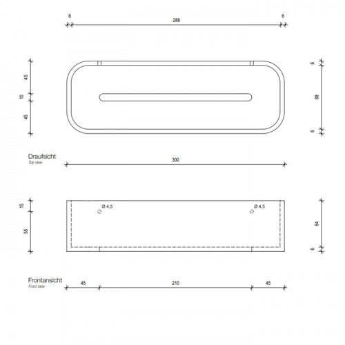 Decor Walther Black Stone DCT30 Душевая полочка 30x10см, подвесная, цвет: черный матовый / сталь матовая
