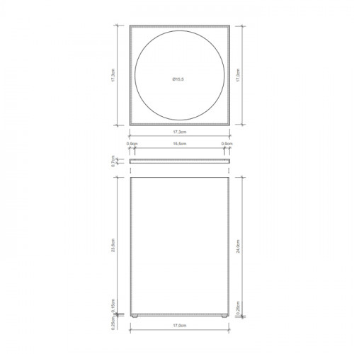 Decor Walther DW 74 Корзина для бумаги 17x17x24см, цвет: никель сатинированный ЗАКАЗ ПО ЗАПРОСУ