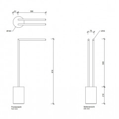 Decor Walther Black Stone HT2 Полотенцедержатель 41xh81см, цвет: черный матовый / хром