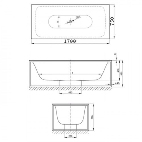 BetteLux SHAPE Ванна 170x75x45 см покрыта эмалью снаружи и изнутри, покрытием BetteGlasur ® Plus, белая