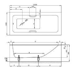 BETTE One Relax Ванна с шумоизоляцией 180х80х45, цвет белый