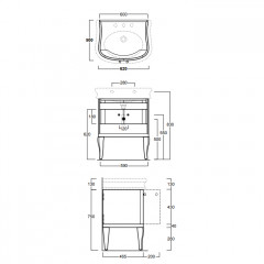 SIMAS Lante Деревянная тумба под раковину LA10, 59*46,5*h75см, цвет черный глянцевый