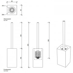 Decor Walther DW 6200 Туалетный ершик h44см, напольный, фарфор, цвет: белый / золотой