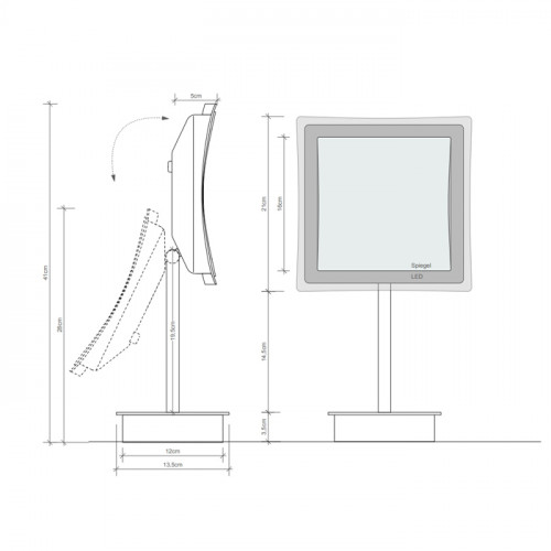 Decor Walther BS 83 Touch Косметическое зеркало 23x21xh41.5см, настольное, увел. 5x, сенсорный вкл., подсветка LED, цвет: хром