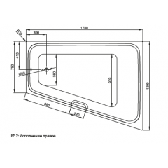 Bette Space L Ванна встраиваемая с шумоизоляцией 170х130х42 см, исполнение левое , цвет белый (без ножек B50-0015)