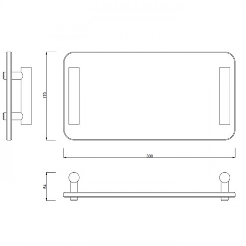 Decor Walther Bar Tab Поднос с ручками, стеклянный, цвет: золото / прозрачное стекло