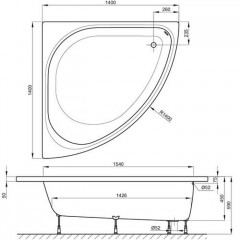 BETTE Ножки для ванн Arco/Home Oval/One Hjghline/Pool/Spa/Space L регулируемые (комплект) (СО склада продаем только с ВАННОЙ ARCO)