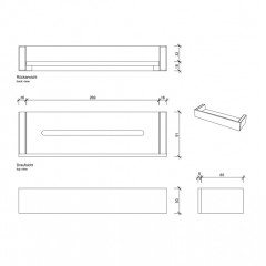 Decor Walther Brick DA30 Душевая полка 30x9см, акриловое белое стекло, цвет: никель сатинированный