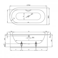 BETTE Starlet I Ванна с шумоизоляцией 175x80x42 cm, с самоочищающимся покрытием Glaze Plus, белая