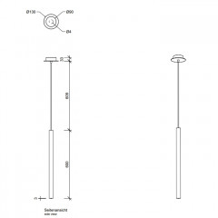 Decor Walther Pipe 1 D Светильник потолочный 3.5xh70-220см с диммером, светодиодный, 1x LED 6.5W, цвет: никель сатинированный ЗАКАЗ ПО ЗАПРОСУ
